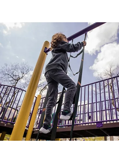 300cm Double Row Children Climbing Ladder, Outdoor Escape Rescue Training Rope Ladder