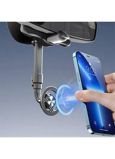 Adjustable Angle Car Rearview Mirror Mount Magnetic Phone Holder Bracket 23-H06