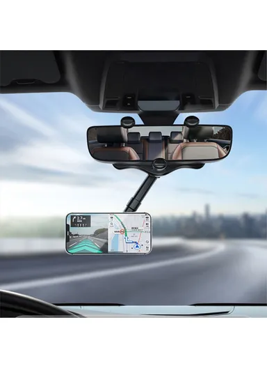 Adjustable Angle Car Rearview Mirror Mount Magnetic Phone Holder Bracket 23-H06