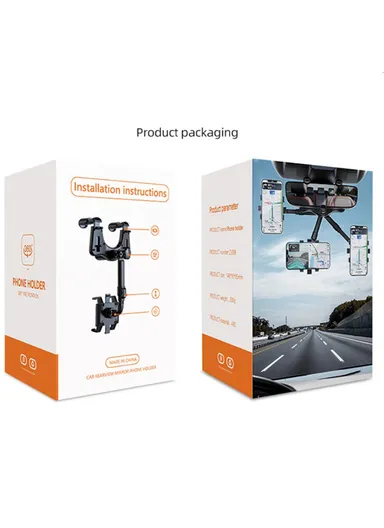 Adjustable Angle Car Rearview Mirror Mount Magnetic Phone Holder Bracket 23-H06