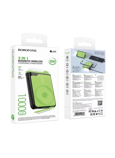 Power Bank Borofone BJ69 10000 mAh Powerbank 2xUSB - Black &amp; Green