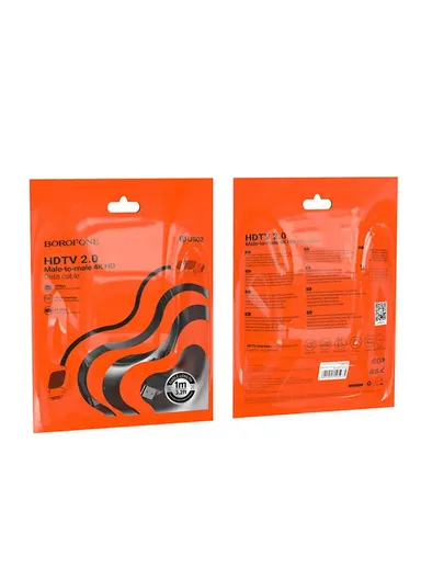Cable BOROFONE BUS02 Vivido HDTV 2.0 male-to-male 4K HD data cable(L=1M) - Black