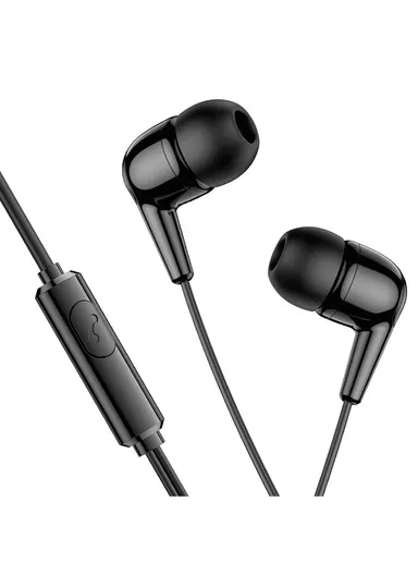 M97 Enjoy, Wired Earphones With Mic, 1.2m, 3.5mm Plug, One-Button Control - Black