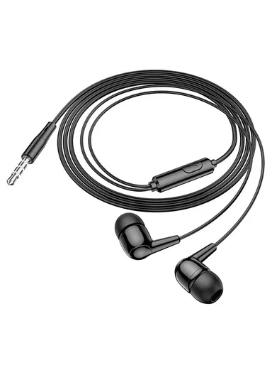 M97 Enjoy, Wired Earphones With Mic, 1.2m, 3.5mm Plug, One-Button Control - Black