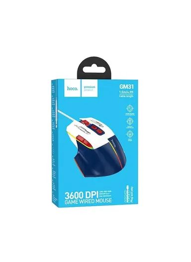 GM31 Overlord Luminous Gaming Wired Mouse - Black &amp; Yellow