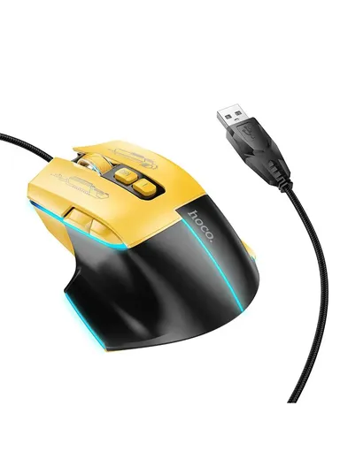 GM31 Overlord Luminous Gaming Wired Mouse - Yellow