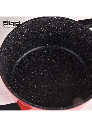 5 Pcs 24/28cm Nonstick Toughened Casserole Multi-Cookware Set With 24cm Frypan &amp; 2 Glass Lids CA002-S01 - Black &amp; Red