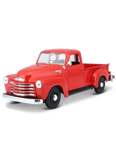 1950 Chevy 3100 Pickup Truck Black Maisto 31952 1/24 Scale Diecast Model Toy Car - Red