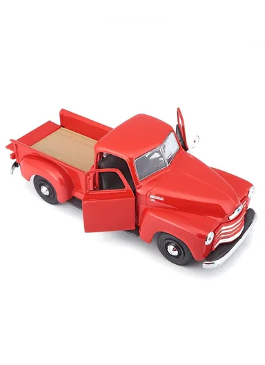 1950 Chevy 3100 Pickup Truck Black Maisto 31952 1/24 Scale Diecast Model Toy Car - Red