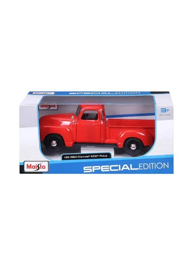 1950 Chevy 3100 Pickup Truck Black Maisto 31952 1/24 Scale Diecast Model Toy Car - Red