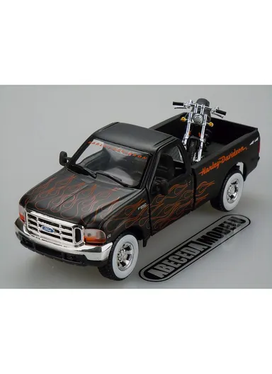 Harley Davidson, 1999 Ford F-350 Super Duty Pick up Schwarz, Maisto 1:27 - Black