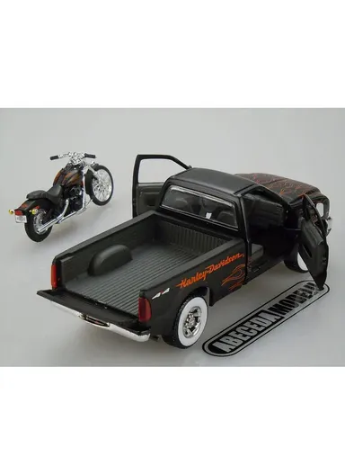 Harley Davidson, 1999 Ford F-350 Super Duty Pick up Schwarz, Maisto 1:27 - Black