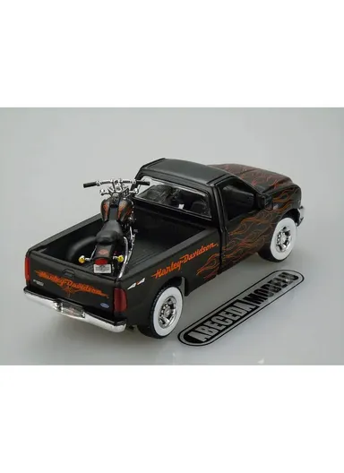 Harley Davidson, 1999 Ford F-350 Super Duty Pick up Schwarz, Maisto 1:27 - Black