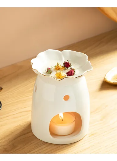 Bouquet Incense Burner 11x11x14 cm White