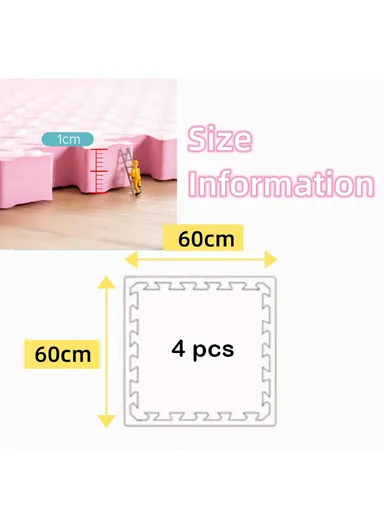 4 Pcs Leaf Pattern Puzzle Exercise Mat EVA Foam Interlocking Tiles, Kids Play Mat, Protective Flooring for Gym Equipment, Interlocking Foam Mat (L60 x W60 x T1)cm - Red+Green+Blue+Yellow