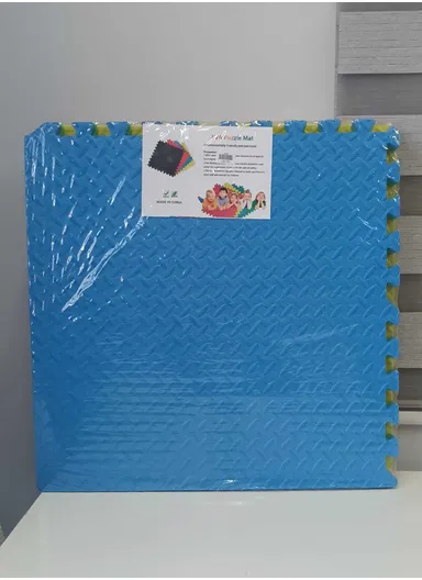 4 Pcs Leaf Pattern Puzzle Exercise Mat EVA Foam Interlocking Tiles, Kids Play Mat, Protective Flooring for Gym Equipment, Interlocking Foam Mat (L60 x W60 x T1)cm - Red+Green+Blue+Yellow