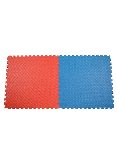 10 Pcs Soundproof EVA Foam Interlocking Floor Mats Soft, Non-Toxic, Non-Slip Protective Flooring for Gym Equipment or Workout Pads for Home (L100 x W100 x T2)cm - Blue &amp; Red