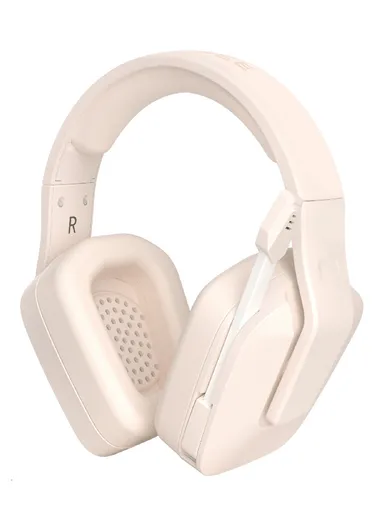 Gaming Headset Wired/BT5.3/2.4G Stereo Surround Sound Gaming Headphones with Noise Cancelling in-line Control &amp; Adjustable Mic for PS4 Xbox One PS5 PC Laptop Mac Whisper - Beige