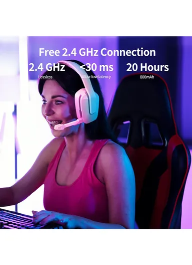 Gaming Headset Wired/BT5.3/2.4G Stereo Surround Sound Gaming Headphones with Noise Cancelling in-line Control &amp; Adjustable Mic for PS4 Xbox One PS5 PC Laptop Mac Whisper - Beige