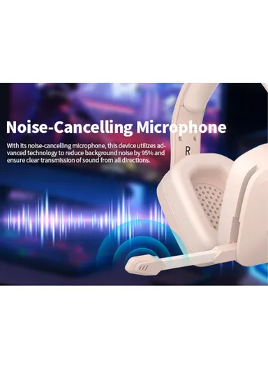 Gaming Headset Wired/BT5.3/2.4G Stereo Surround Sound Gaming Headphones with Noise Cancelling in-line Control &amp; Adjustable Mic for PS4 Xbox One PS5 PC Laptop Mac Whisper - Beige