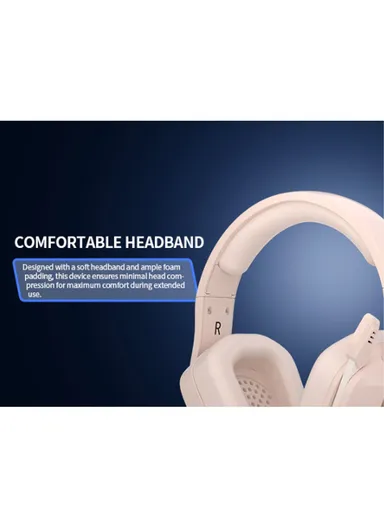 Gaming Headset Wired/BT5.3/2.4G Stereo Surround Sound Gaming Headphones with Noise Cancelling in-line Control &amp; Adjustable Mic for PS4 Xbox One PS5 PC Laptop Mac Whisper - Beige