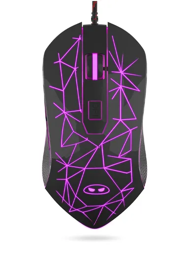 Wired Gaming Mouse, Ergonomic USB Optical Mouse with 7 Colors Breathing LED Backlit, 6 Adjustable Speed Levels from 600 to 3200 for Laptop PC Computer Games &amp; Work G6 - Black