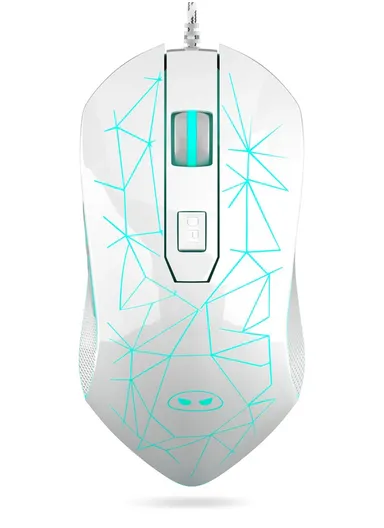 Wired Gaming Mouse, Ergonomic USB Optical Mouse with 7 Colors Breathing LED Backlit, 6 Adjustable Speed Levels from 600 to 3200 for Laptop PC Computer Games &amp; Work G6 - White