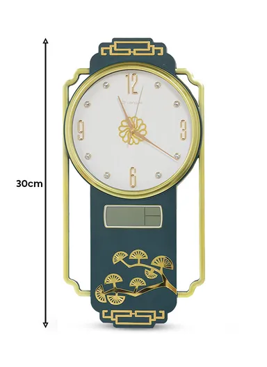 30cm Silent Modern Minimalist Battery-Operated Wall Clock Stylish Design with Durable Plastic Frame - Blue