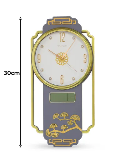 30cm Silent Modern Minimalist Battery-Operated Wall Clock Stylish Design with Durable Plastic Frame - Grey