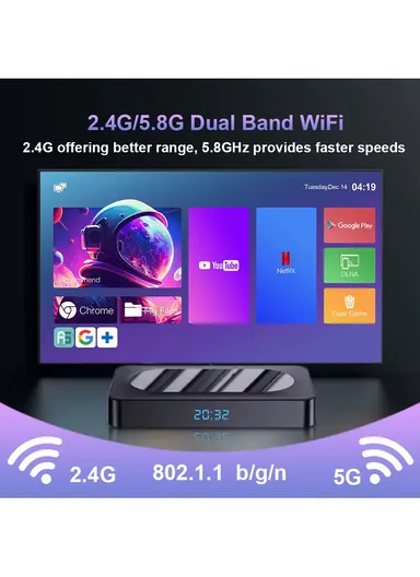 Android 13 Smart TV Box 4GB+32GB Network Set Top Box with Dual WiFi, Voice Control, 4K Media Player &amp; Infrared Remote Controller I96 Z8 Pro