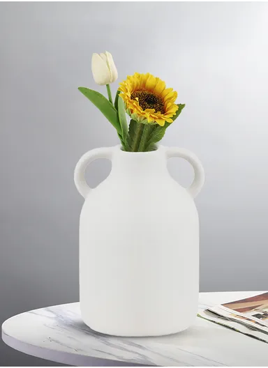 Classic Porcelain Decorative Vase (D12 x H15.5)cm - White