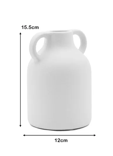 Classic Porcelain Decorative Vase (D12 x H15.5)cm - White