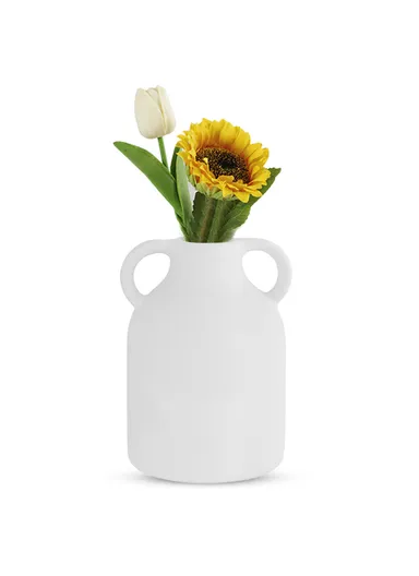 Classic Porcelain Decorative Vase (D12 x H15.5)cm - White