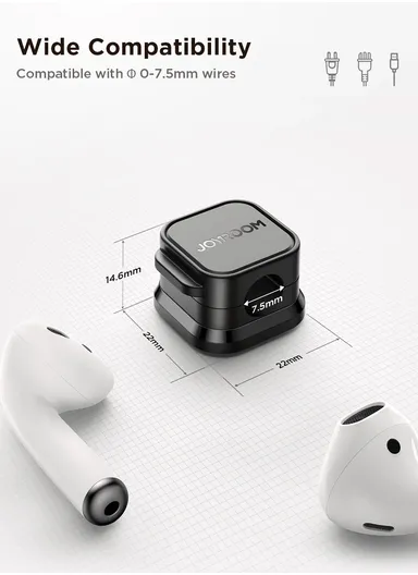 6 Pcs Magnetic Cable Organizer Strong Adhesive, Space-Saving Design, Multipurpose Use JR-ZS368  - White