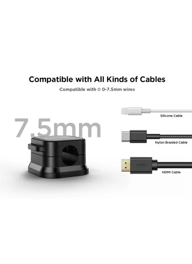 6 Pcs Magnetic Cable Organizer Strong Adhesive, Space-Saving Design, Multipurpose Use JR-ZS368  - White