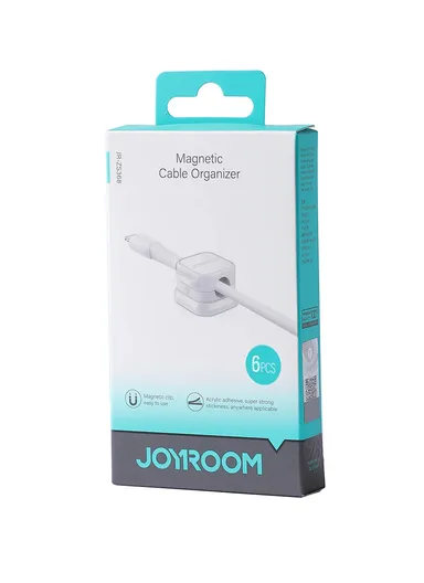 6 Pcs Magnetic Cable Organizer Strong Adhesive, Space-Saving Design, Multipurpose Use JR-ZS368  - White