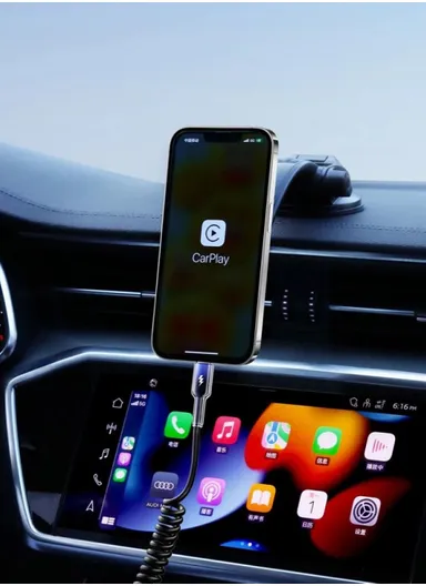 1.5m 60W Crystal-Clear Series Coiled Fast Charging Data Cable USB-A to Type-C S-A43 - Black