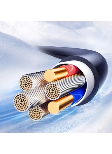 1.5m 60W Crystal-Clear Series Coiled Fast Charging Data Cable USB-A to Type-C S-A43 - Black