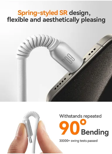 1.2m 60W Cutting-Edge Series Fast Charging Data Cable Type-C to Type-C S-A51 - Light Gray