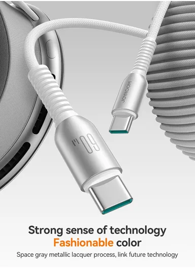 1.2m 60W Cutting-Edge Series Fast Charging Data Cable Type-C to Type-C S-A51 - Light Gray