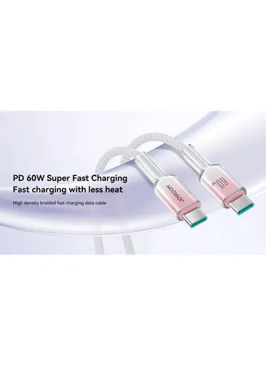 1.2m 60W Crystal-Clear Series 3A Fast Charging Data Cable (USB-A to Type-C) S-A42 - White