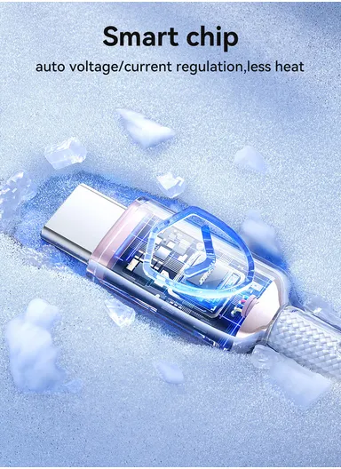 1.2m 60W Crystal-Clear Series 3A Fast Charging Data Cable (USB-A to Type-C) S-A42 - White