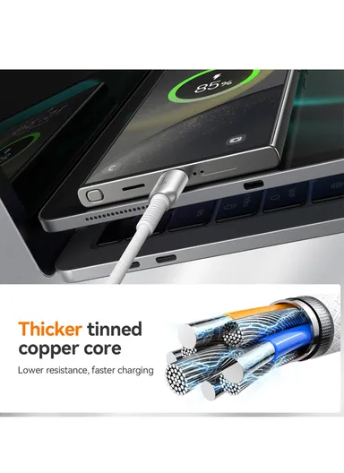 1.2m 60W Cutting-Edge Series Fast Charging Data Cable USB-A to Lightning S-A51 - Light Gray
