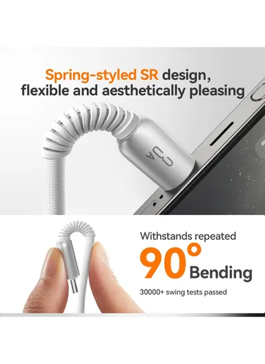 1.2m 60W Cutting-Edge Series Fast Charging Data Cable USB-A to Lightning S-A51 - Light Gray