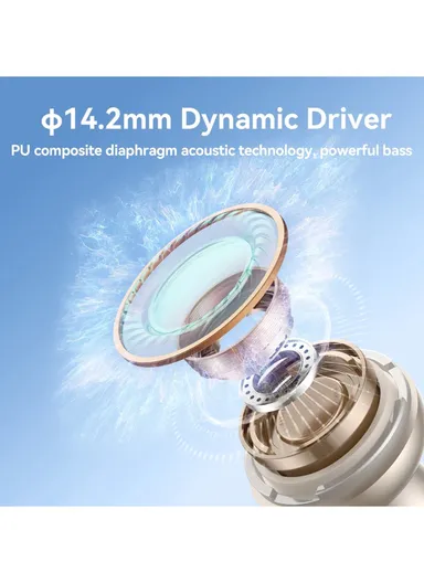 Neckband Headphones 30H Playtime, AI Calls, Dual Connection &amp; Magnetic Design  JR-D8 - Creamy White