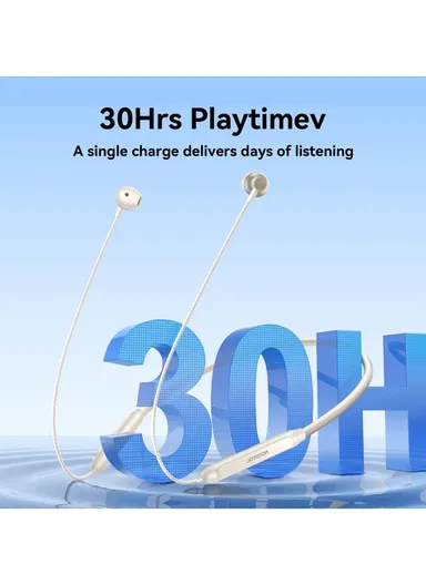Neckband Headphones 30H Playtime, AI Calls, Dual Connection &amp; Magnetic Design  JR-D8 - Creamy White