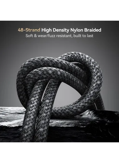 1.2m Unlimited Series 3A Fast Charging Data Cable USB-A to Type-C With Magnetic Clip S-A50 - Dark Gray