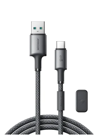 1.2m Unlimited Series 3A Fast Charging Data Cable USB-A to Type-C With Magnetic Clip S-A50 - Dark Gray