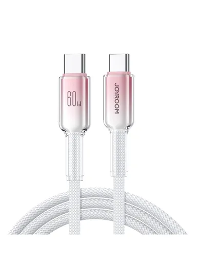 1.2m 60W Crystal-Clear Series 3A Fast Charging Data Cable (Type-C to Type-C) S-A42 - White