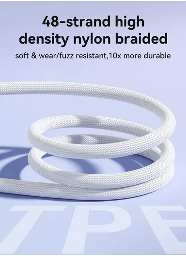 1.2m 60W Crystal-Clear Series 3A Fast Charging Data Cable (Type-C to Type-C) S-A42 - White